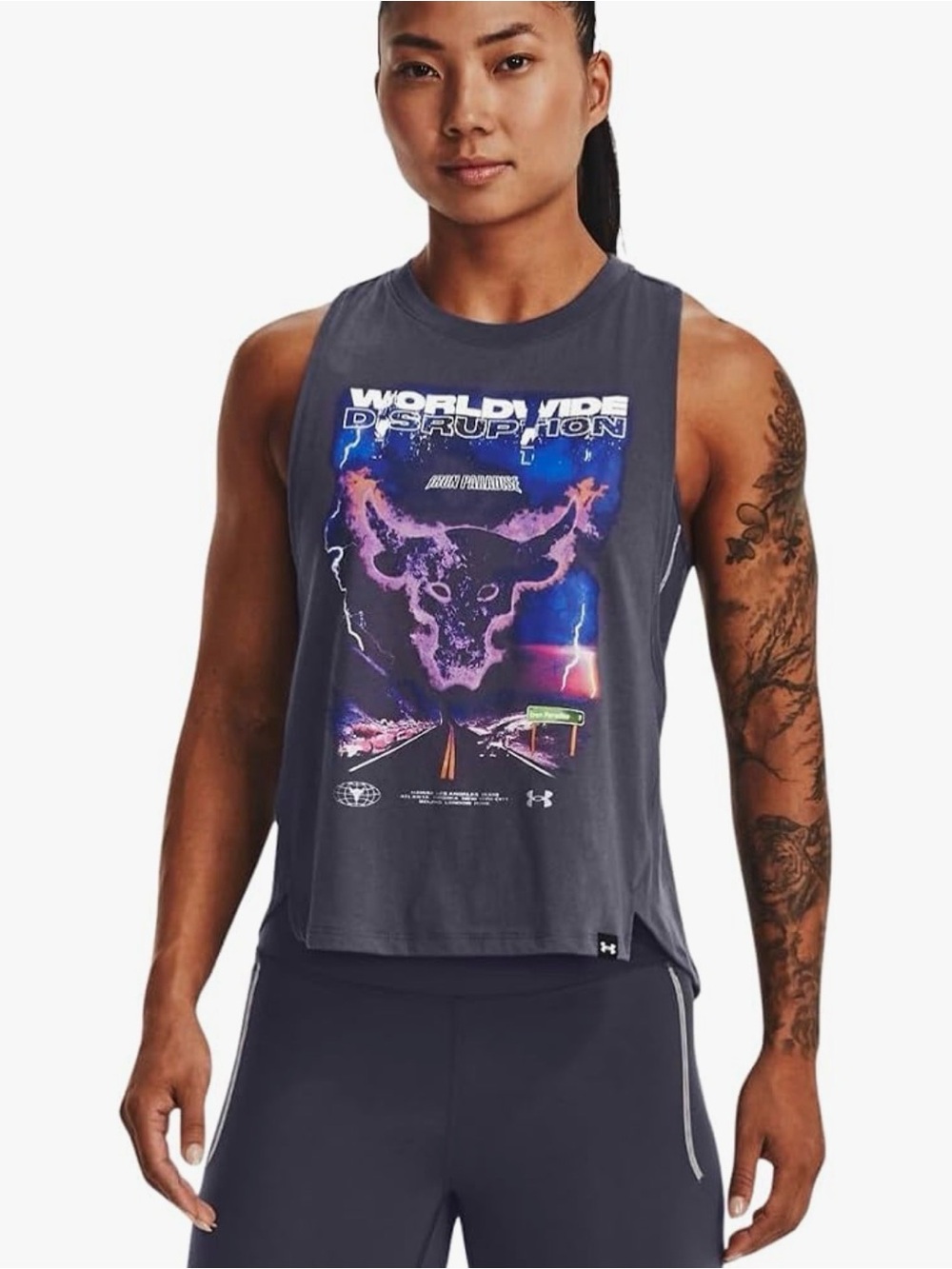 Under Armour Women's Large Project Rock Worldwide Tank Loose Fit NWT